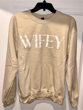 Gildan Cream "WIFEY" Crewneck Sweatshirt